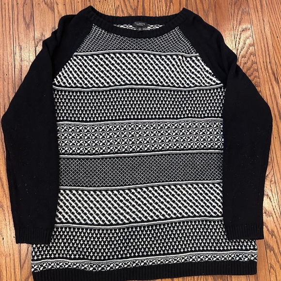 Talbots Black and White Geometric Sweater - Picture 9 of 9